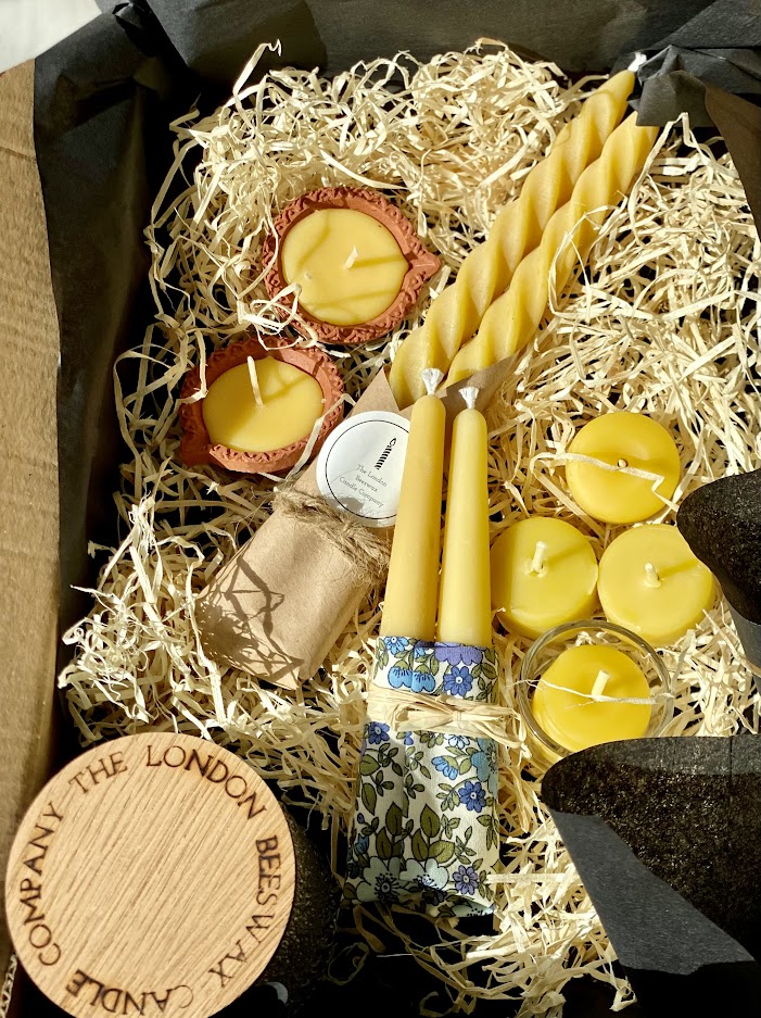 Pure beeswax luxury candle gift set, Sustainable gift, Thank you gift set, Wedding gift, Birthday gift, Candles made from 100% premium beeswax sourced from small-scale London beekeepers