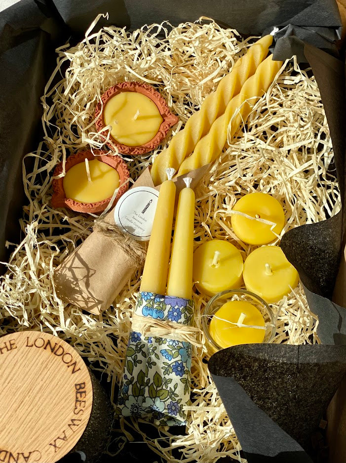 Pure beeswax luxury candle gift set, Sustainable gift, Thank you gift set, Wedding gift, Birthday gift, Candles made from 100% premium beeswax sourced from small-scale London beekeepers