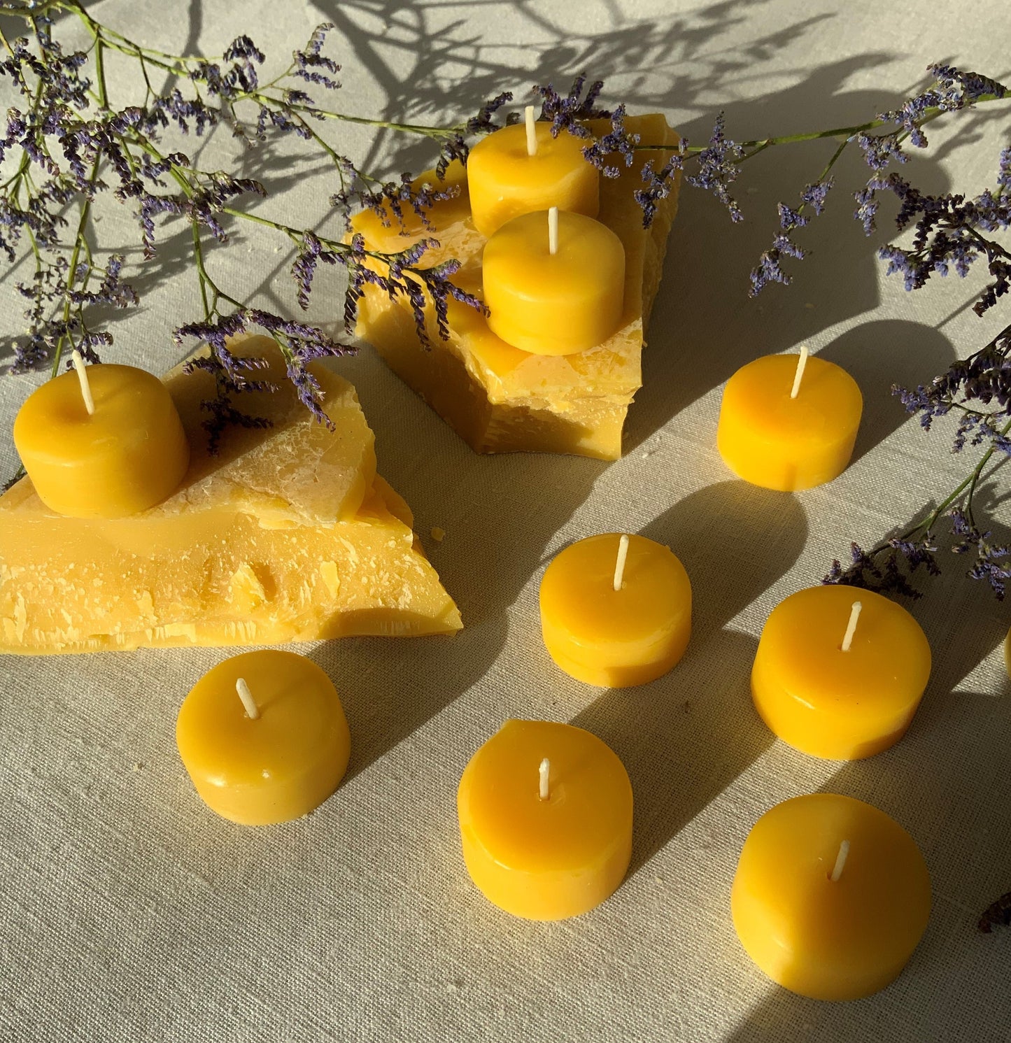 Pure beeswax refillable tealights, Sustainable candles, Zero waste refills, Candles made from 100% pure beeswax sourced from small-scale London beekeepers