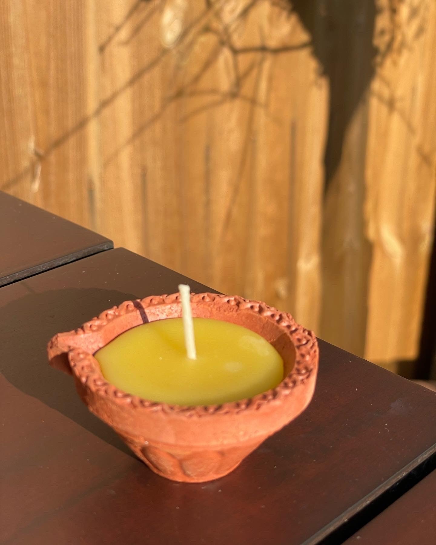 Pure beeswax candles in terracotta pots, Candles made from 100% pure beeswax sourced from small-scale London beekeepers, Stunning garden tealights
