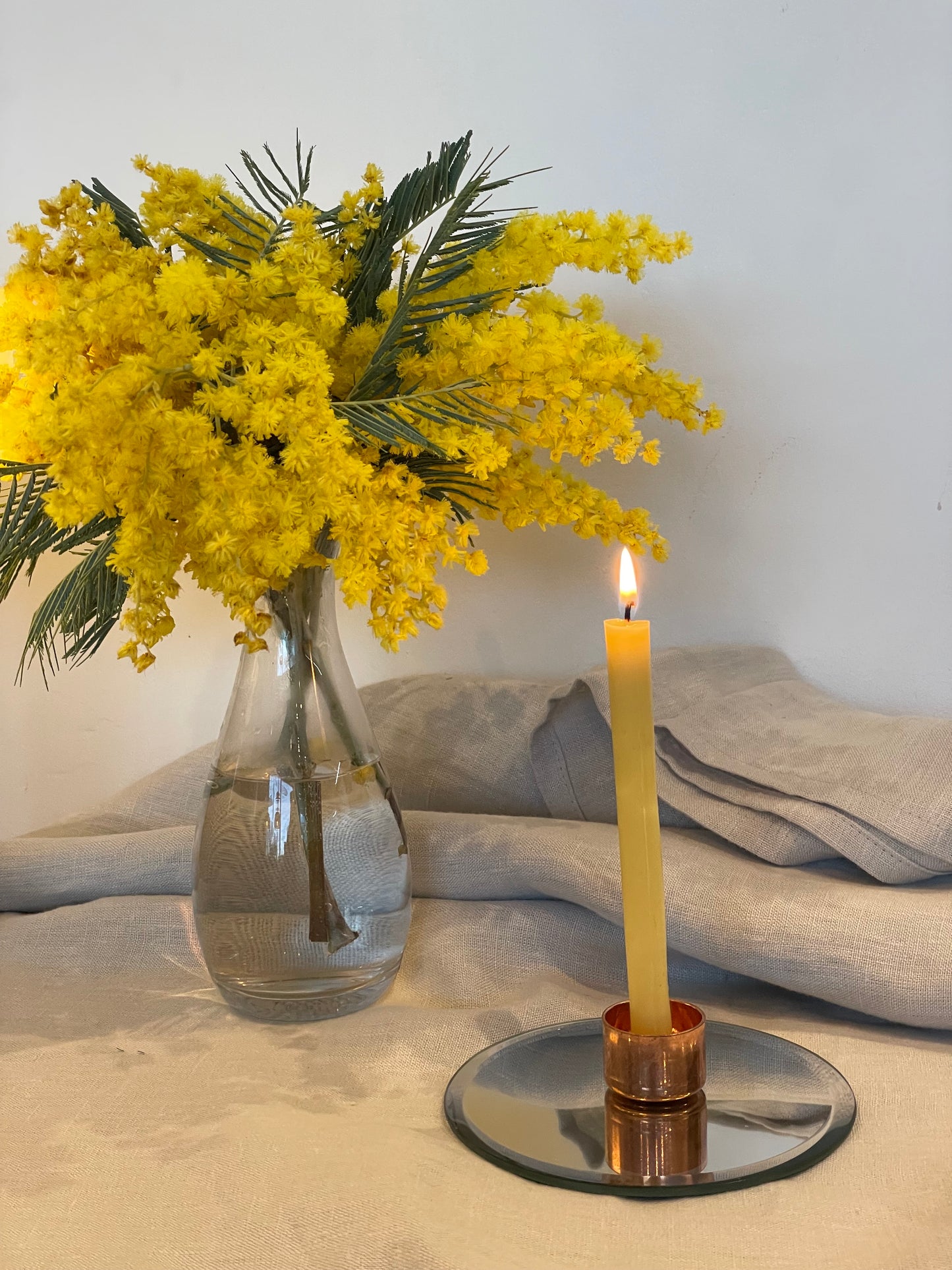 Relax and unwind pure beeswax candle gift set.  6 beeswax candles with solid copper holder. Pure beeswax meditation candles. Calming and relaxing candle set. Candles made from 100% pure beeswax sourced from small-scale London beekeepers. Friendship gift