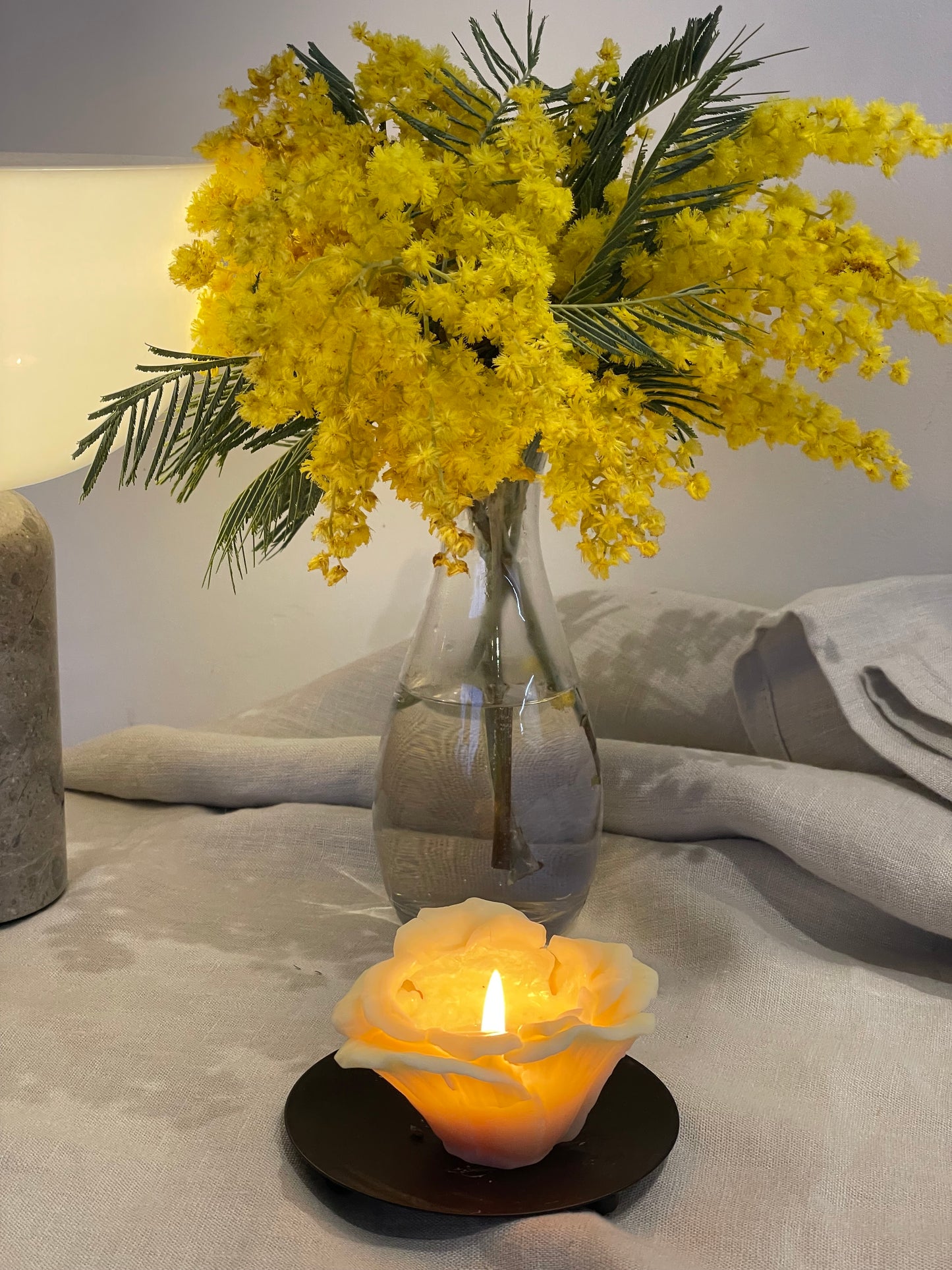 The London Beeswax organic scented lavender rose candle, Personalised thank you/friendship gift set, Beeswax sourced from small-scale London beekeepers, Candle centrepiece, Summer scented candle