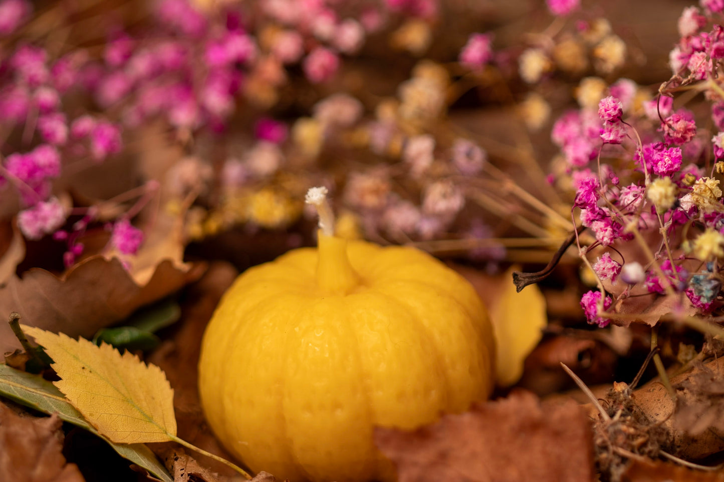 Mini / Small Beeswax Pumpkin Candle, Perfect for Autumn & Halloween Decor, Handmade from 100% beeswax sourced from small-scale London beekeepers, Perfect Winter gift, Candle centrepiece, Natural beeswax candle