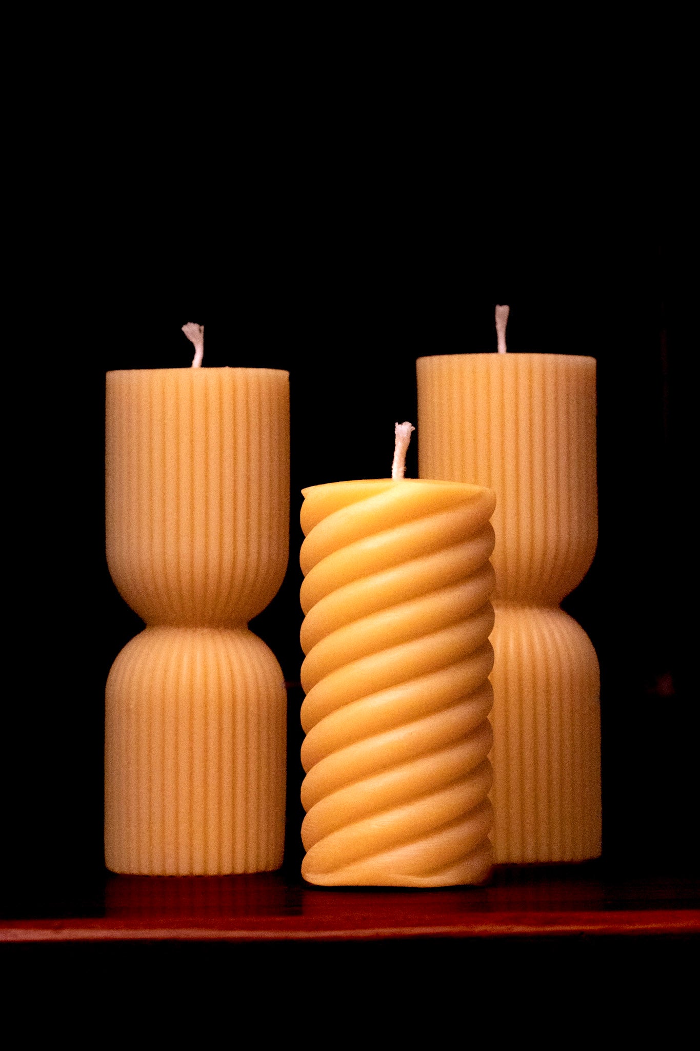 Pure beeswax spiral pillar candle, Candles made from 100% pure beeswax sourced from small-scale London beekeepers