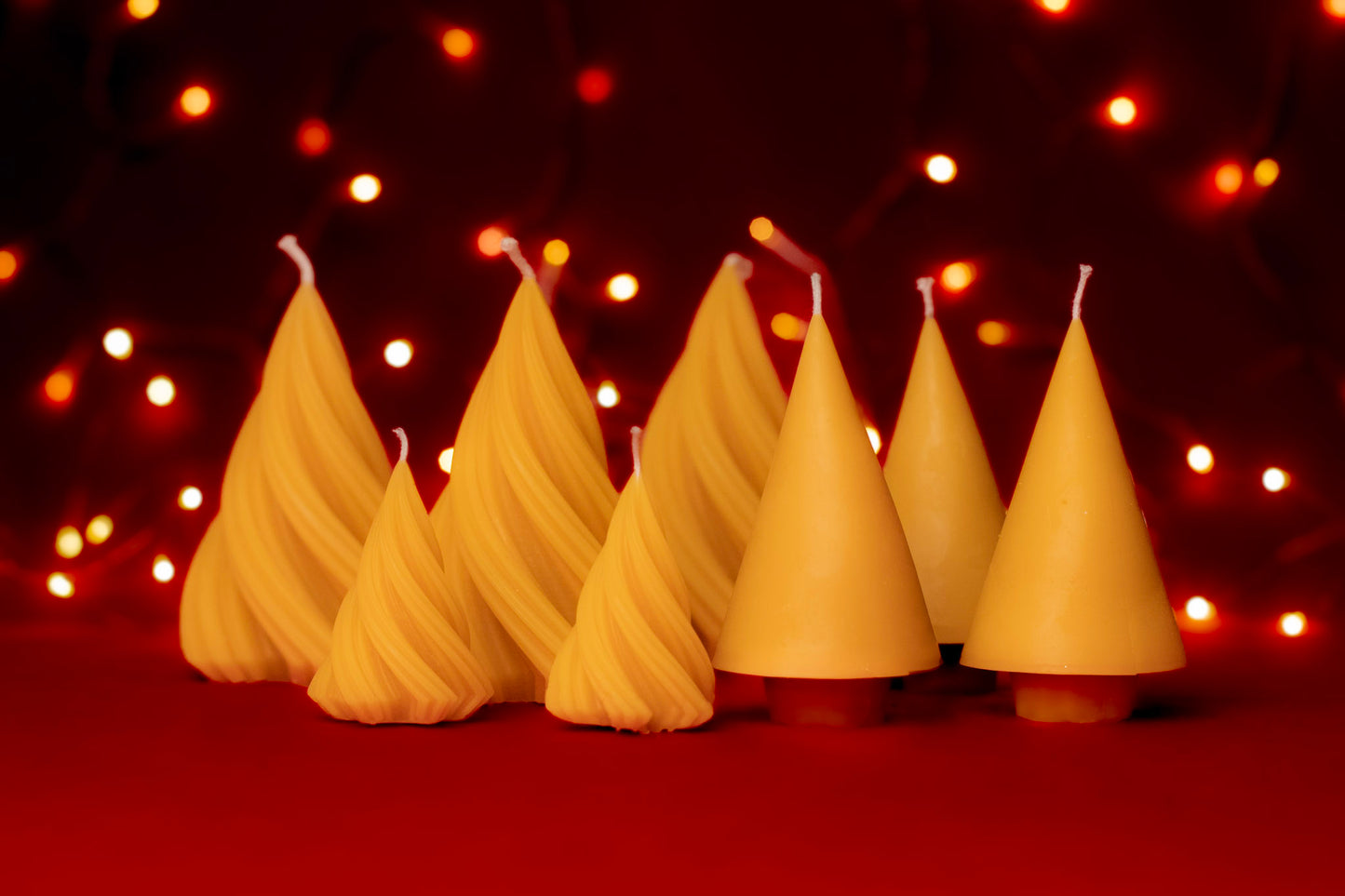 Minimalist Pure Beeswax Tree Candle: Simple, Natural Elegance, Handmade from 100% beeswax sourced from small-scale London beekeepers, Perfect Winter gift, Candle centrepiece, Natural beeswax candle, Festive, Christmas candle