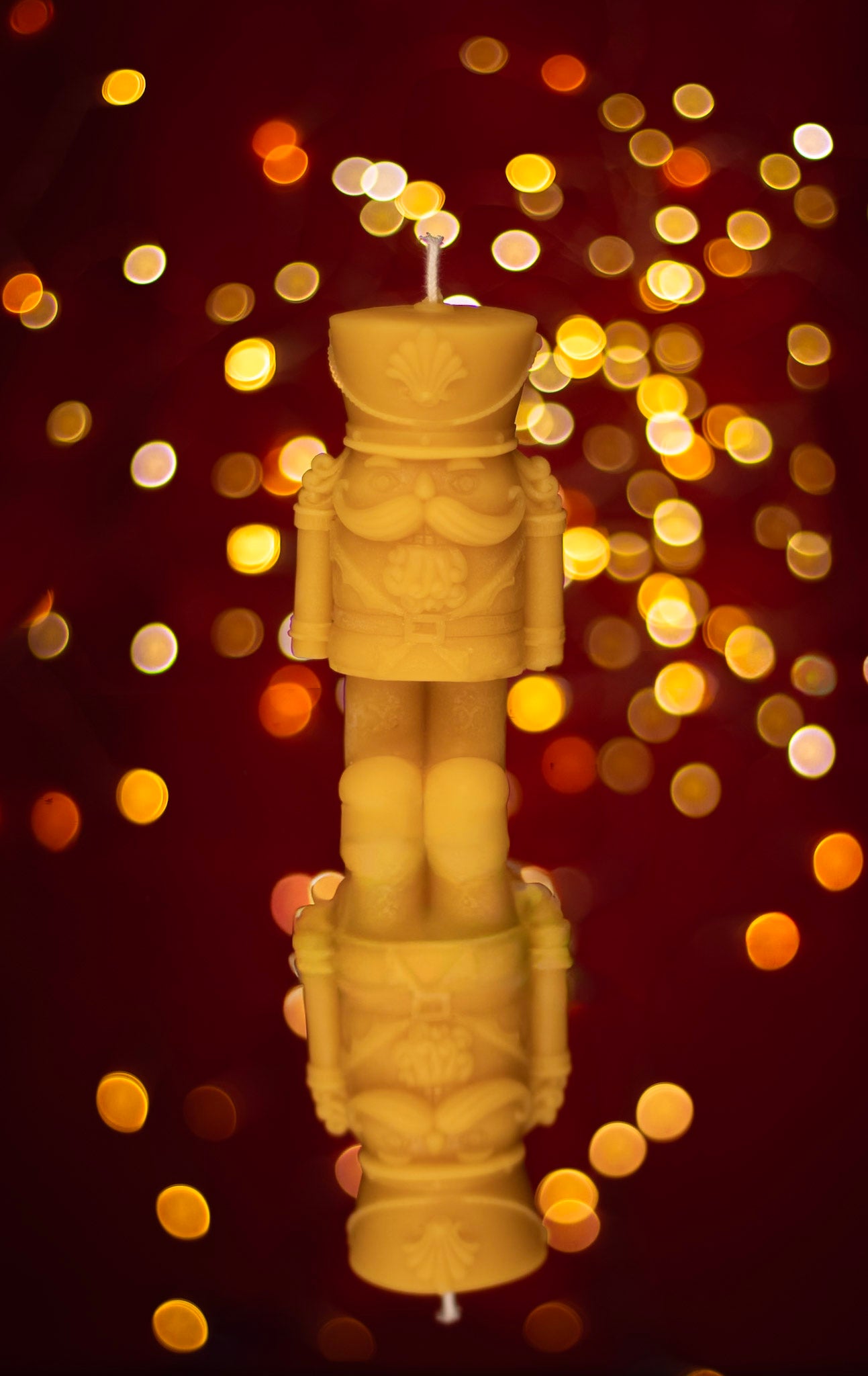 Festive Nutcracker Beeswax Candle, Pure Beeswax Christmas Candle,  Handmade from 100% beeswax sourced from small-scale London beekeepers, Perfect Winter gift, Candle centrepiece, Christmas stocking filler