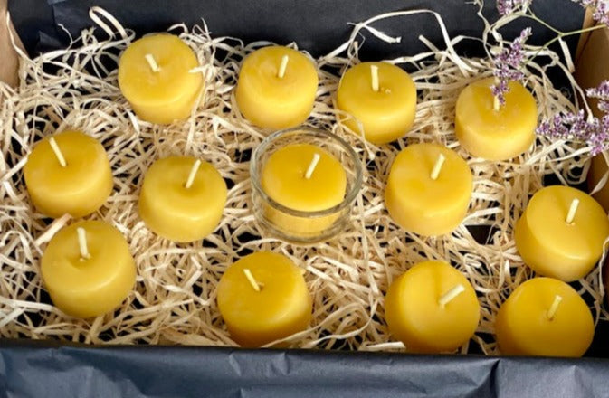 Pure beeswax refillable tealights, Sustainable candles, Zero waste refills, Candles made from 100% pure beeswax sourced from small-scale London beekeepers