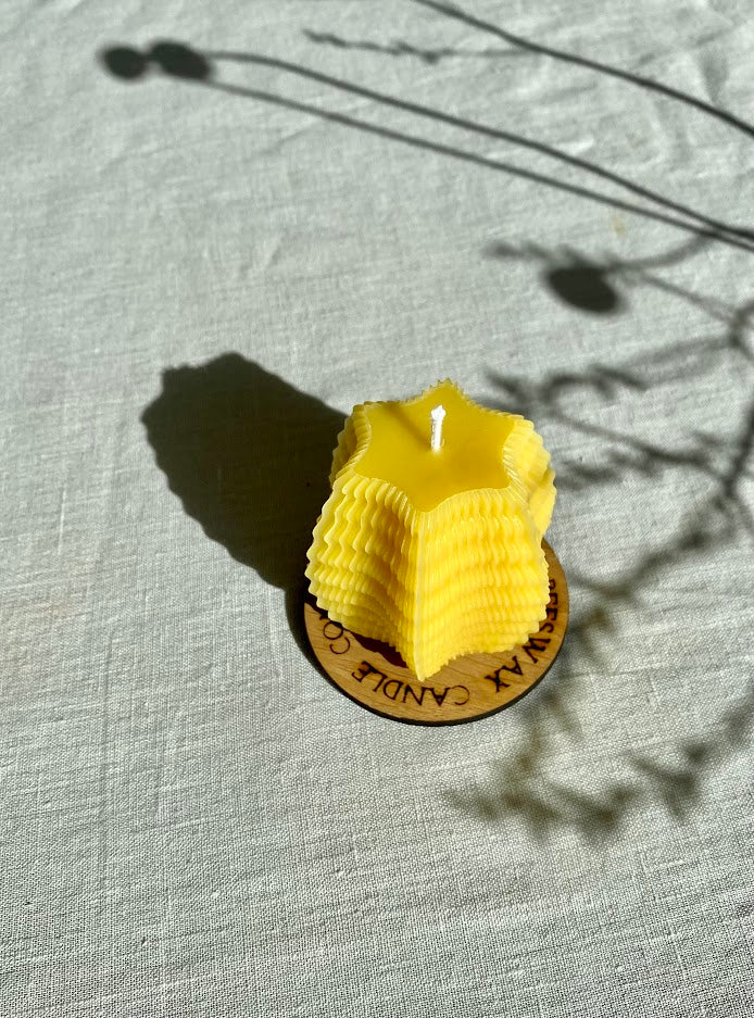 Pure beeswax bee cell hexagon candle, Mindful moments, Meditation candle, Yoga energising candle,  Candles made from 100% pure beeswax sourced from small-scale London beekeepers, Sustainable zero waste candles