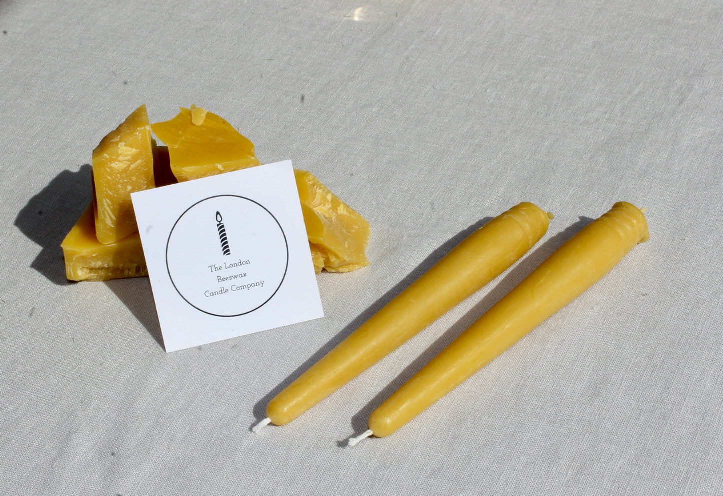 Pure beeswax dinner candle, Non-drip taper, Candles made from 100% pure beeswax sourced from small-scale London beekeepers