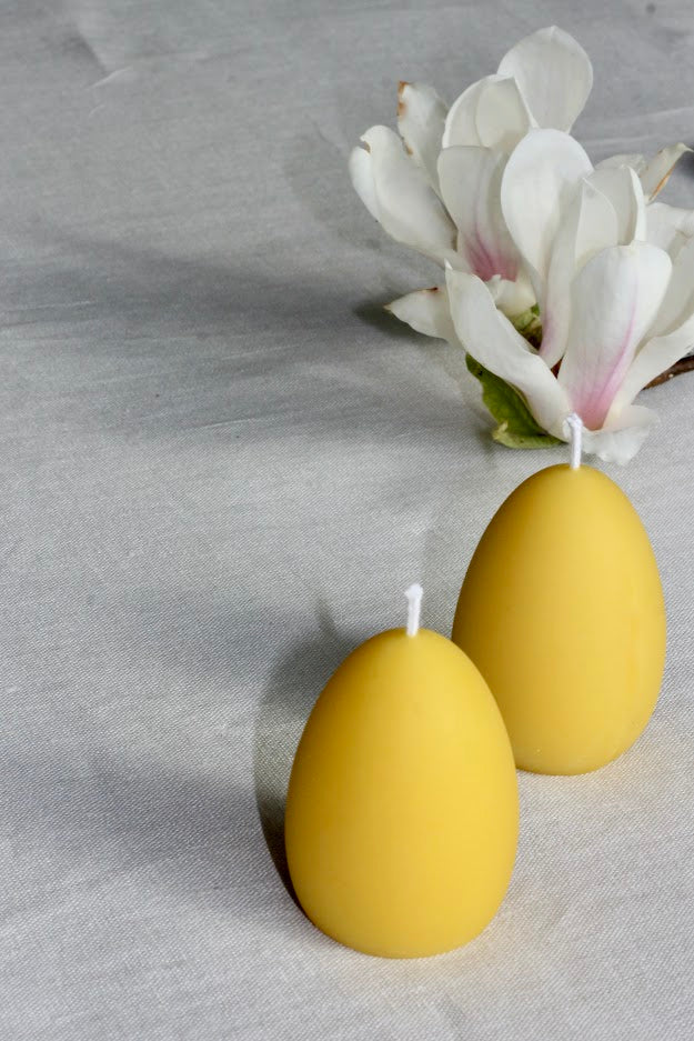 Pure natural beeswax Easter egg candles in egg box. Easter decorations. Table decor. Spring decor. Easter egg hunt. Candle gift