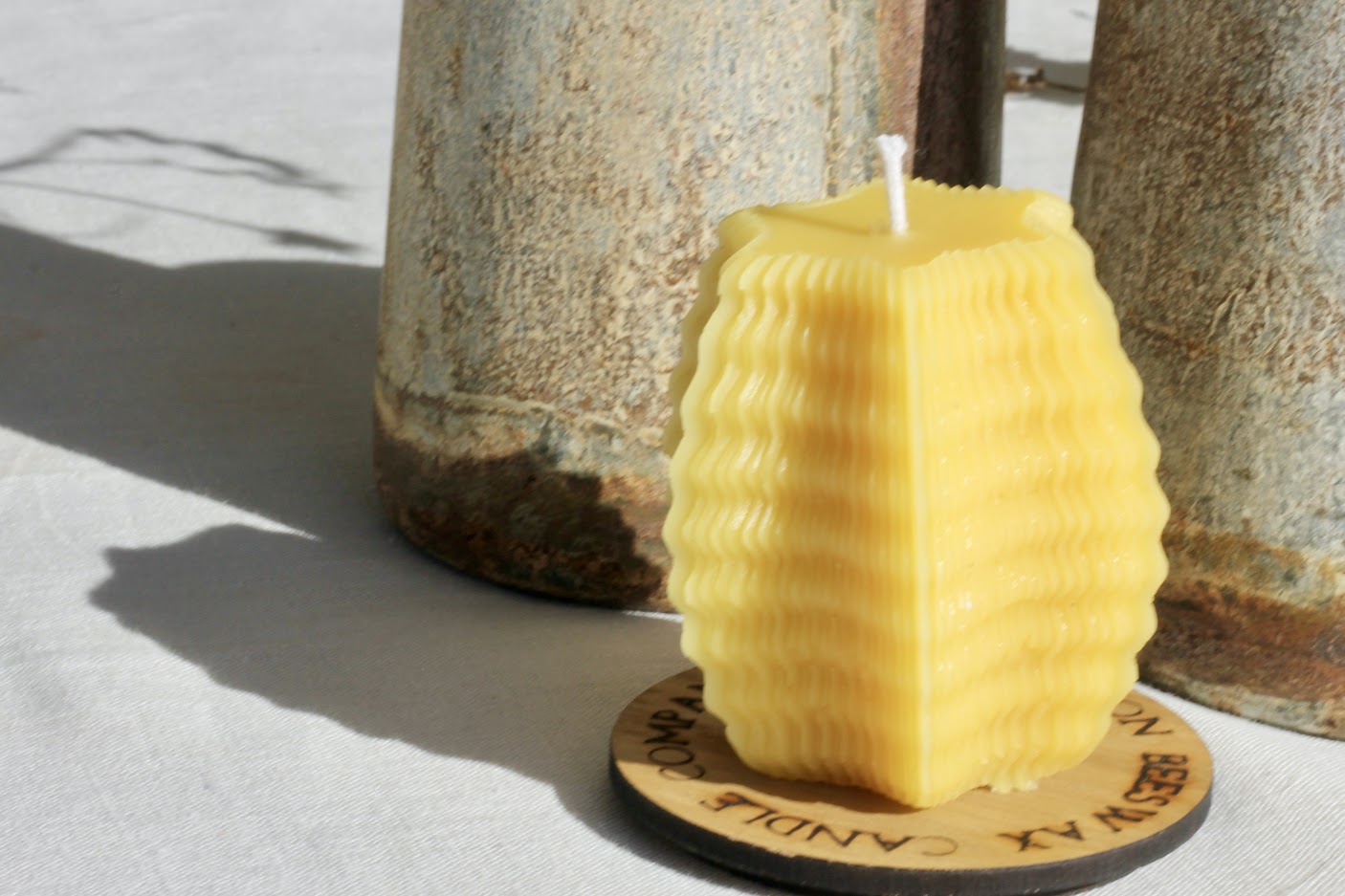 Pure beeswax bee cell hexagon candle, Mindful moments, Meditation candle, Yoga energising candle,  Candles made from 100% pure beeswax sourced from small-scale London beekeepers, Sustainable zero waste candles