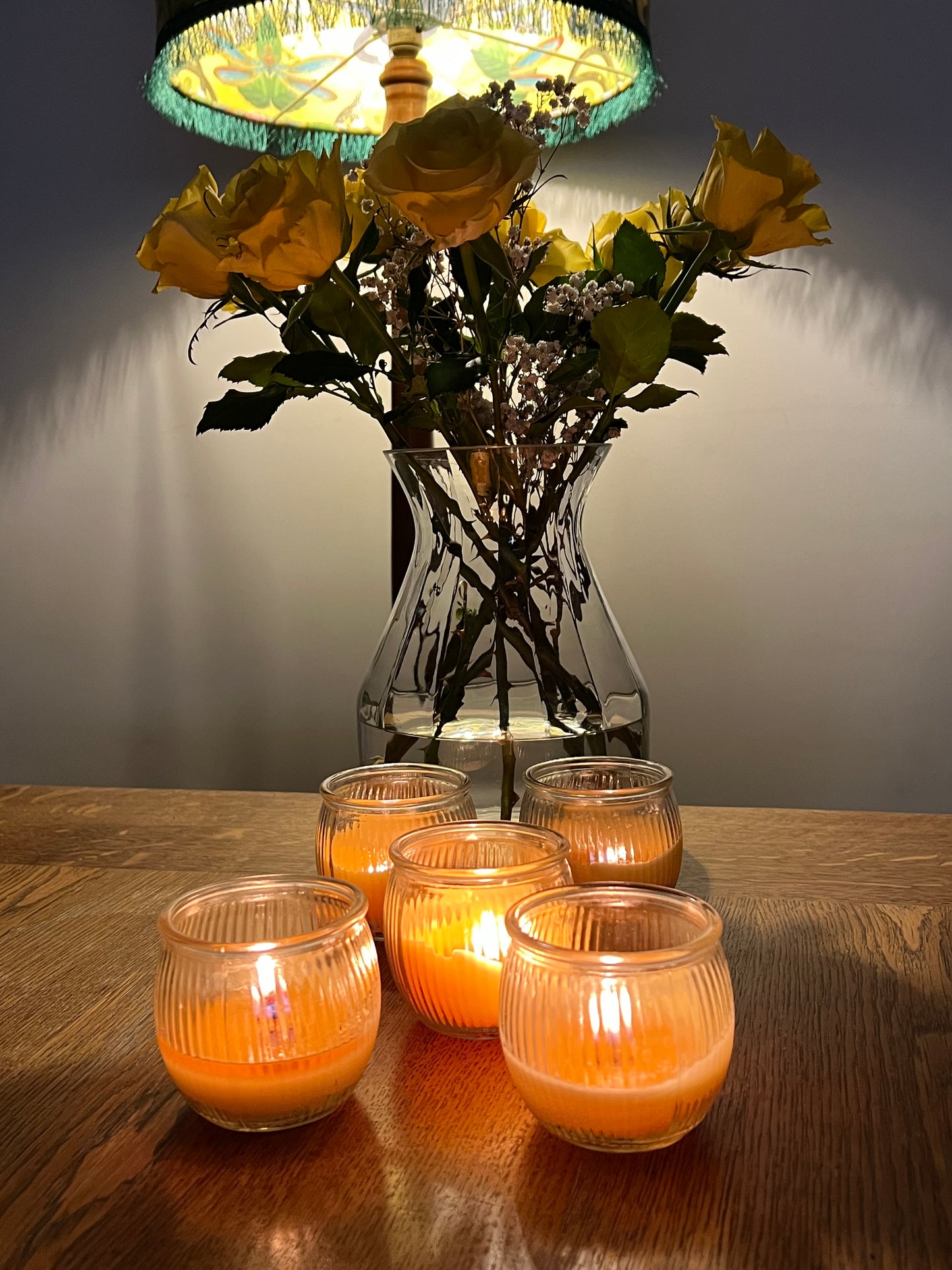 NEW Natural Beeswax Candle in Ribbed Glass Jar – Handmade Organic Essential Oil Candle, Non-Toxic Eco Friendly Candle, Hand-Poured in London (19cl)