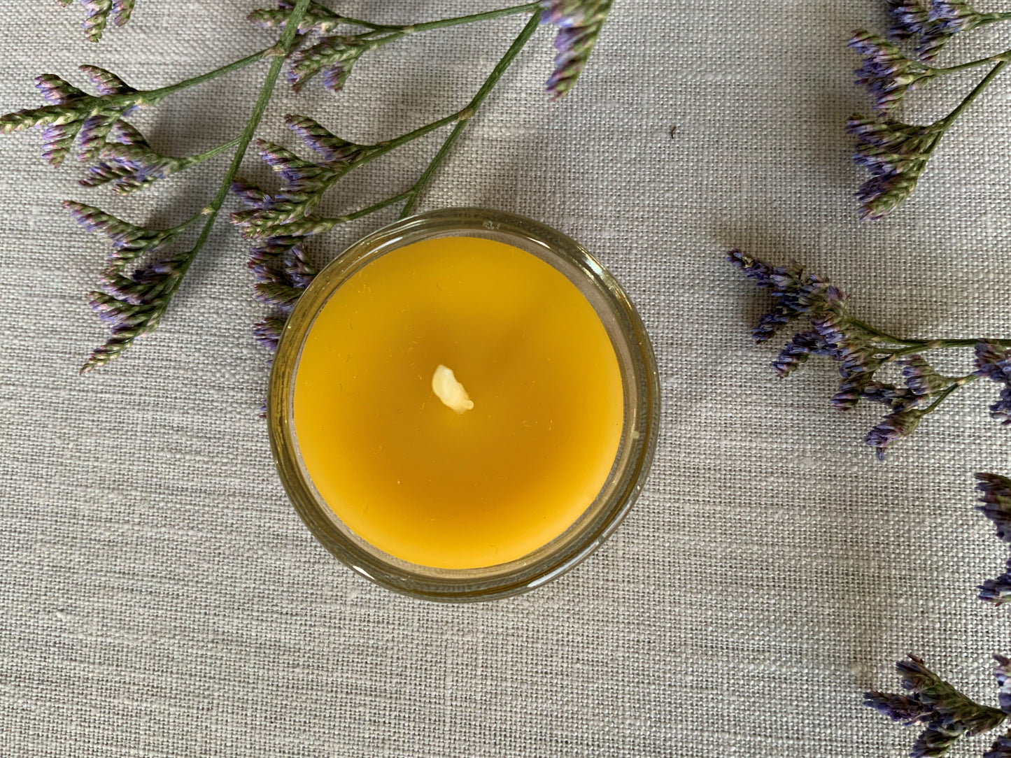 Pure beeswax tealight in glass holder, Zero waste refills, Candles made from 100% pure beeswax sourced from small-scale London beekeepers, Sustainable candle light